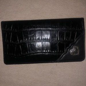 Brighton Black and Pewter Heart ID, Credit Card and Checkbook Wallet
